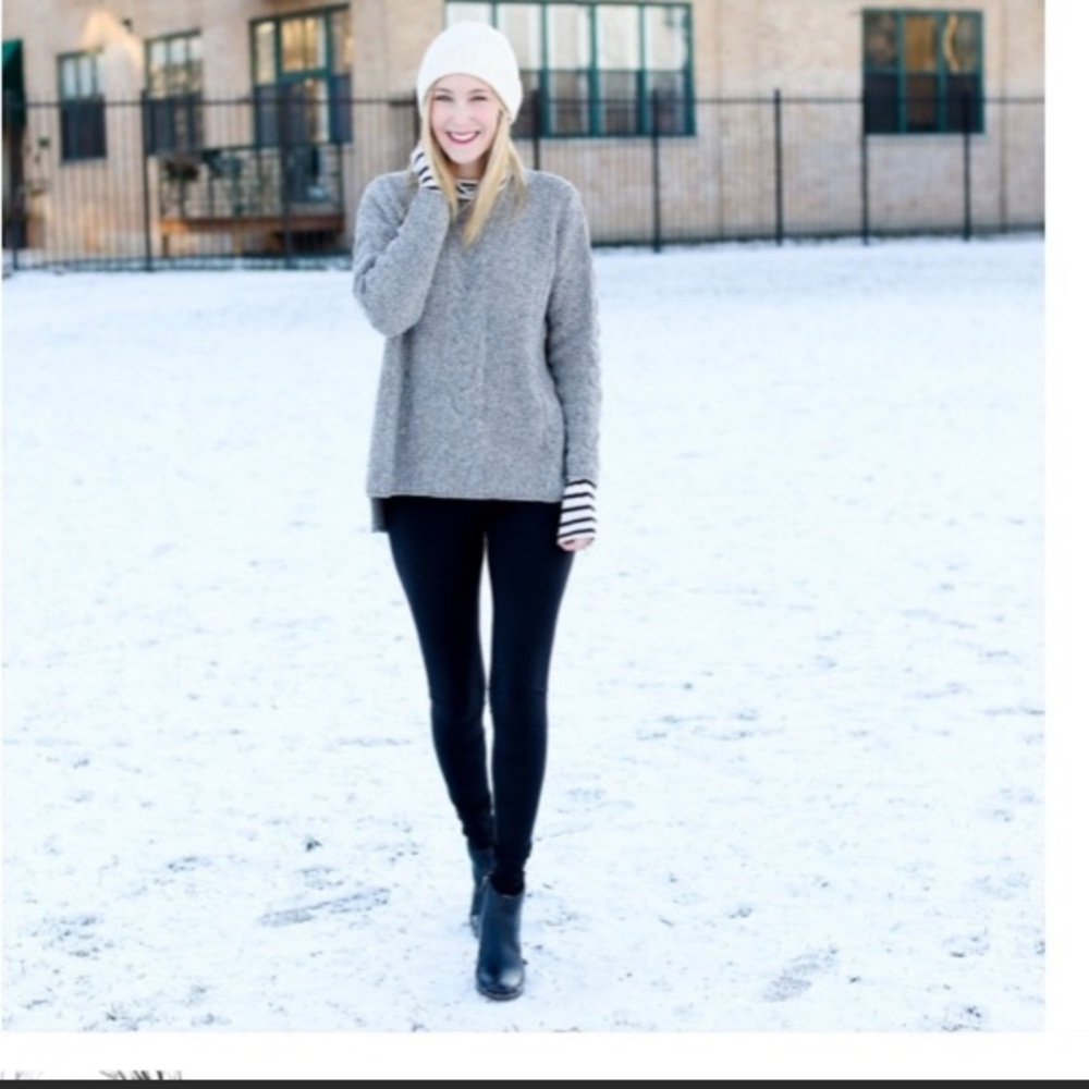 Madewell gray high-low sweater